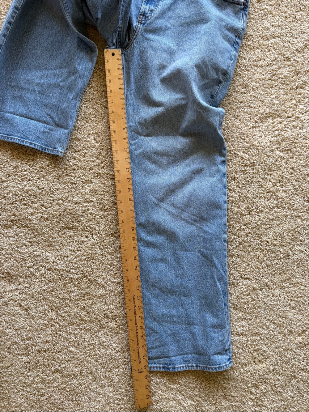 Abercrombie & Fitch The 90s Relaxed Jeans High Rise Light Wash 33 Long NWT - Picture 7 of 8